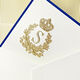 Hand Engraved Monogram on Border Correspondence Cards Image 2 of 3